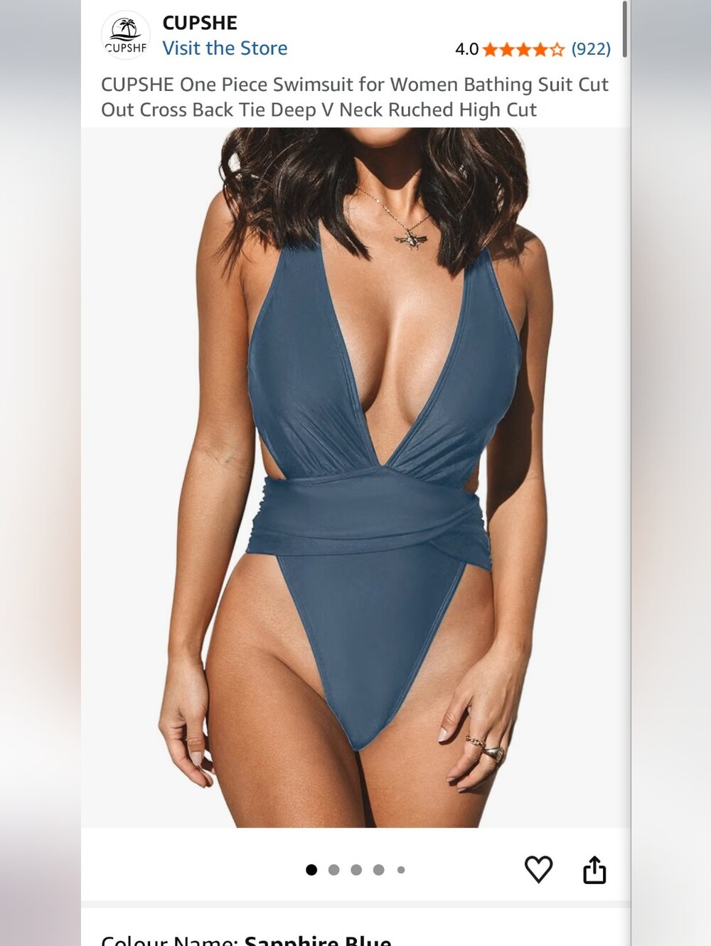 CUPSHE One Piece Swimsuit 
Large
